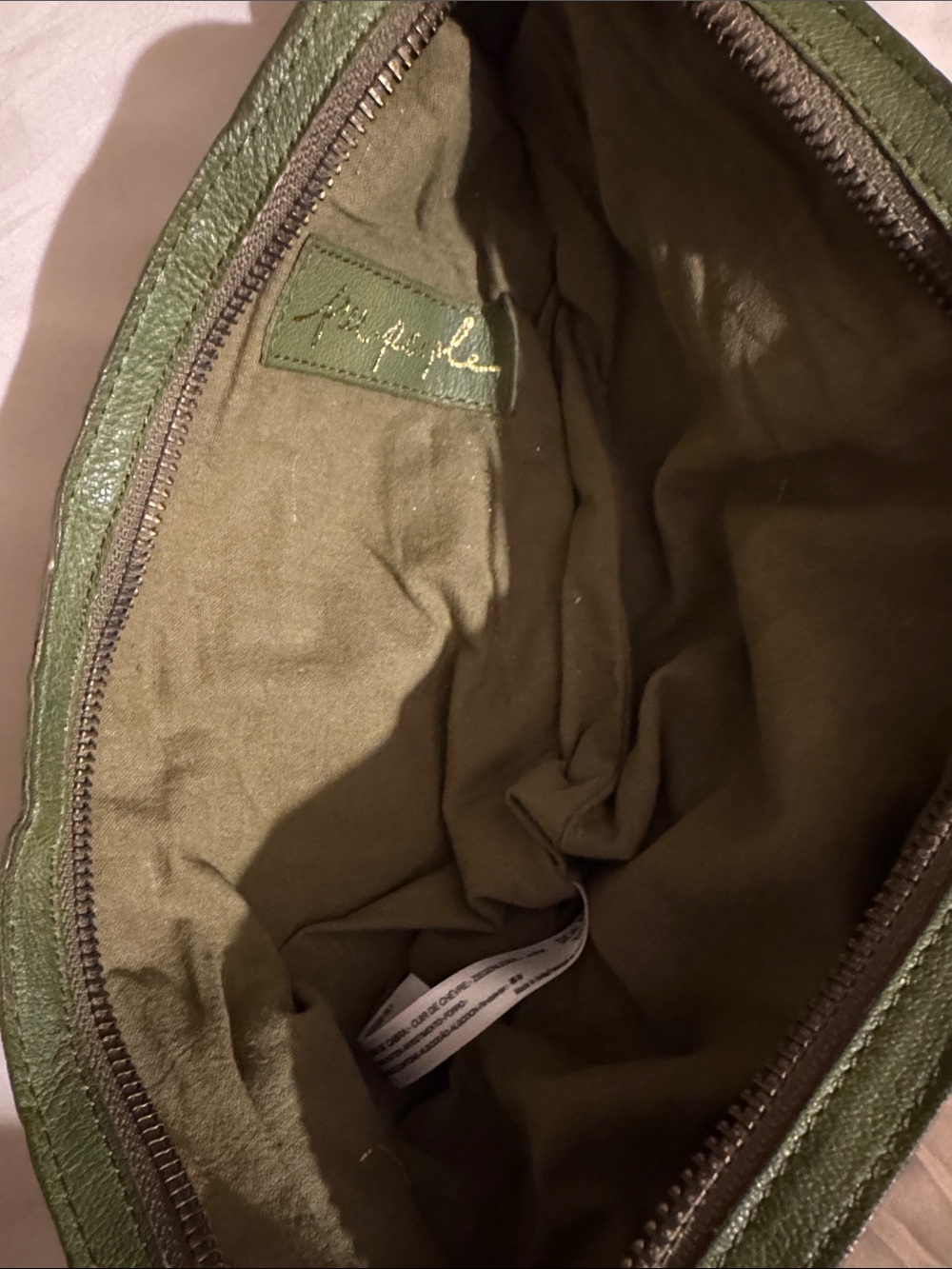 Free People Olive Green Leather Sling Bag - Picture 4 of 4